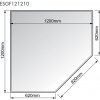 Sklo pod kachle - päťúholník 1200x1200x8mm ESGF121210 HARK (DE)