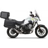 Kompletná sada čiernych hliníkových kufrov SHAD TERRA BLACK, 48L topcase 47L/47L bočné kufre, vrátane montážnej sady a platne SHAD HONDA CB 500 X