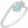 Nefertitis Prsteň strieborný s tyrkysom a zirkónmi Ag 925 031131 TQ NF23841 - 59 mm (US 9) 1,41 g