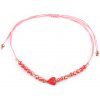Náramok shamballa srdce a brúsené korálky s AB efektom - 1 ks 4 ružová korálová