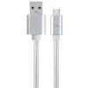 Gembird CCB-mUSB2B-AMCM-6-S Opletaný USB-C - USB 2.0, M/M, 1,8m, stříbrný