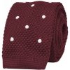 Bubibubi pletená kravata s bodkami vínová