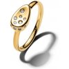 Pozlátený pečatný prsteň PANDORA Essence Ovál so zirkónmi 48 164672C01-48