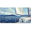Foto obraz akryl do obývačky Jachta na pozadí mora 100x50 cm