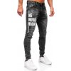 Čierne pánske slim fit rifľové nohavice Bolf TF291