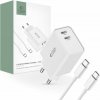 Tech-Protect C35W sieťová nabíjačka 2x USB-C 35W + kábel USB-C, biela