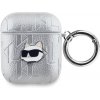 Karl Lagerfeld PU Embossed Choupette Head puzdro pre AirPods 1/2, strieborné 57983120876