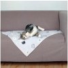 Plyšová deka Trixie Mini sivá s mačacími hlavami 70 cm