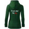Trust me I´m Bc. / Ver mi som Bc. - Mikina dámska trendy zipper s kapucňou - XL ( Fľaškovozelená )