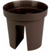 Kvetináč Strend Pro Modern Railing, na zábradlie, 25,5x28cm, hnedá