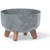 PROSPERPLAST Kvetináč GRACIA LOW BETON EFFECT 23,5 cm sivý