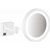 Hansgrohe AddStoris Kozmetické nástenné zrkadlo s LED osvetlením, matná biela 41790700-HG