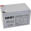 MHPower GE14-12 Gélový akumulátor 12V/14Ah, Faston F2 - 6,3mm, Deep Cycle GE14-12