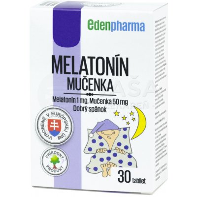 EdenPharma Melatonín + Mučenka 30 tabliet