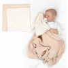 Baby Nellys Luxusná mušelínová deka s čipkou Nature béžová smotanová