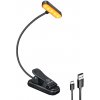 Bezdrôtová lampa Glocusent ET-Head s klipom na knihu, časovač USB-C 650 mAh (čierna) GLCSNTA1801