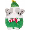 Kawaii Xmas zvieratko plyšové vo vianočnom oblečku Mačka