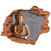 Fototapeta diera na stenu 3D Drevené buddha 90x70 cm