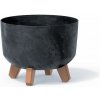 PROSPERPLAST Kvetináč GRACIA BETON EFFECT 23,8 cm antracit