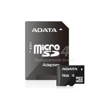 ADATA microSDHC 16GB class 4 + adapter AUSDH16GCL4-RA1