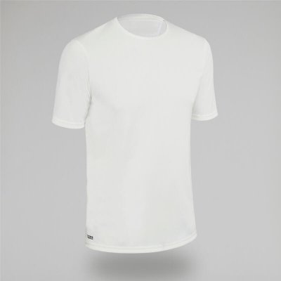Olaian pánske tričko s ochranou proti UV Eco s krátkym rukávom biele hnedé