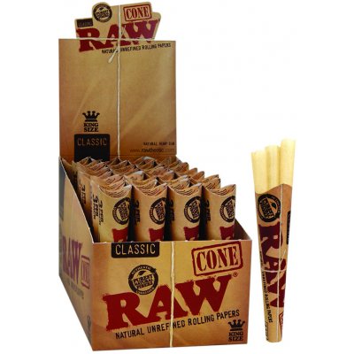 Raw Kingsize Cones predbalené klasické nebielené korny 32 x 3 ks