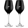 Dva Black Silhouette čierne poháre na biele víno