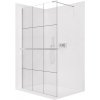 CERANO - Sprchová zástena Walk-in Onyx Cube Ľ/P - 8 mm + polička/držiak na uteráky - hranatá vzpera - chróm, industriálne sklo - 150x200 cm