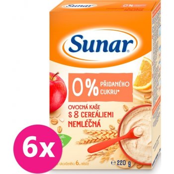 Sunar nemliečna Neovocná s 8 cereáliami 6 x 220 g