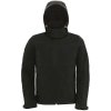 B&C Hooded Softshell /men pánska 3-vrstvová softshellová bunda s kapucňou čierna