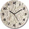 Sklenené nástenné hodiny okrúhle Drevené kocky fi 30 cm
