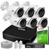 Súprava na monitorovanie IP 4Mpx, IR30m, 6 IP kamier BCS-L-TIP14FR3, 8-kanálový rekordér, PoE switch - BCS