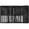 Kompletná sada profesionálnych hrebeňov s nožnicami a britvou Eurostil Professional - čierna (04347)