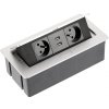 Výklopná predlžovačka s USB šedá + 2x220V