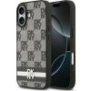 DKNY PU Leather Checkered Pattern and Stripe Zadný Kryt pre iPhone 17 Black