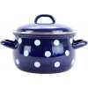 Belis BELIS Smaltovaný hrniec s pokrievkou PUNTÍK modrý 24 cm/6,1l