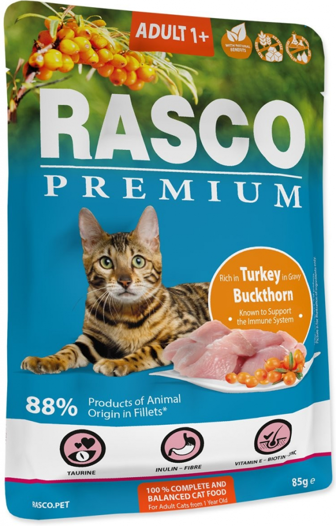 Rasco Premium Cat Pouch Adult Turkey Buckthorn 85 g