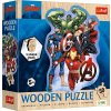 TREFL Dřevěné obrysové puzzle Avengers a jejich dobrodružství 50 dílků