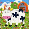 Drevené puzzle Zvieratká: Krava 9 dielikov