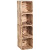 ČistéDrevo Drevené opálené debničky regál 120 x 30 x 35 cm