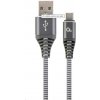 Gembird CC-USB2B-AMCM-2M-WB2 type-C USB charging and data, 2m, šedý/bílý