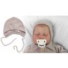 Pletená čiapočka na zaväzovanie bonetka Boy, Hand Made Baby Nellys, bežová 56/62 (0-3m)