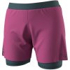 Alpine Pro dámske bežecké kraťasy Dynafit 2IN1 shorts tmavo ružová