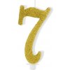 PartyDeco SVIEČKA č.7 zlatá 10cm