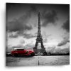Sablio Obraz Eiffelová veža a červené auto - 50x50 cm