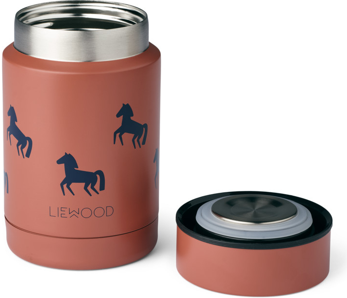 Liewood Nadja Termoska na jedlo Horses Dark rosetta 250 ml