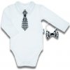 Dojčenské bavlnené body s motýlikom a kravatou Nicol Viki 74 (6-9m)