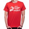 Fajntričko Tričko - Eat, sleep and fight, Farba **červená**, Strih/ Variant Pánsky/UNISEX