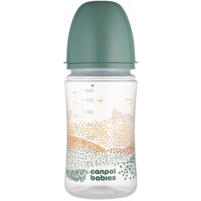 Canpol babies Antikoliková fľaša EasyStart MOUNTAINS 240ml zelená