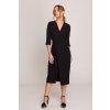 Stylove koktejlové šaty s prekladaným výstrihom, midi dĺžka, veľkosť M